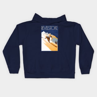 Retro vintage ski Revelstoke Poster Kids Hoodie